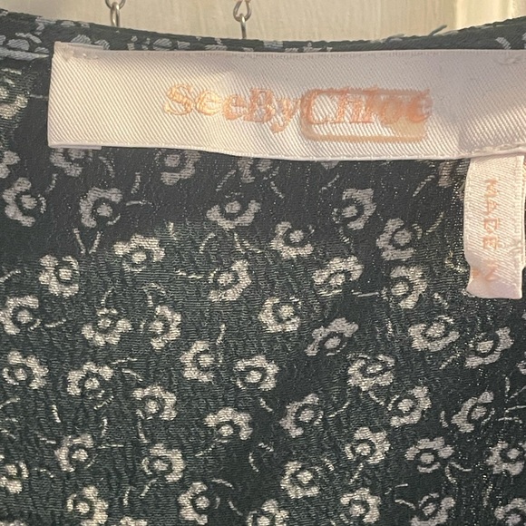 SEEby Chloe   Green and ivory  cross patterned wrap dress 
Size s-m - Picture 4 of 8